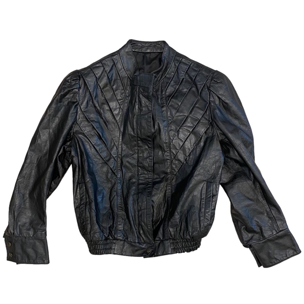 VINTAGE Leather Moto Jacket Size S